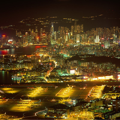 HQ531现代城市夜景城市建筑超高清图片素材喷绘印刷装饰画素材图