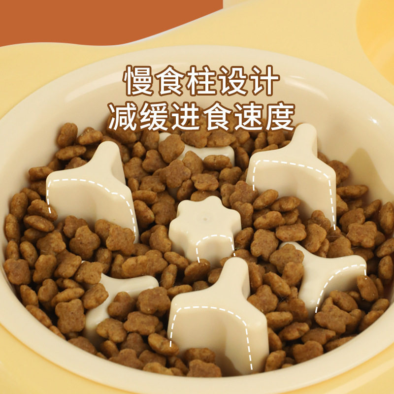 宠物缓食碗大小眼防噎慢图片