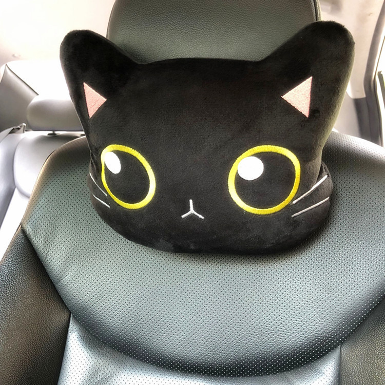 汽车头枕可爱黑色猫咪
