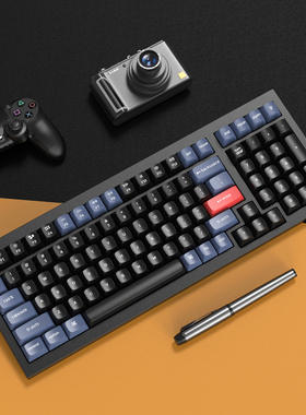 Keychron Q5客制化gasket设计机械键盘旋钮音量100键CNC阳极铝壳