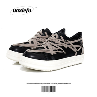 RO新款25ss疯狂绑带木乃伊低帮鞋麂皮男女magelace暗黑风帅气百搭