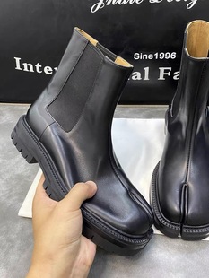 秋冬马吉拉tabi马蹄靴男女情侣款高帮套筒分趾靴英伦风切尔西短靴