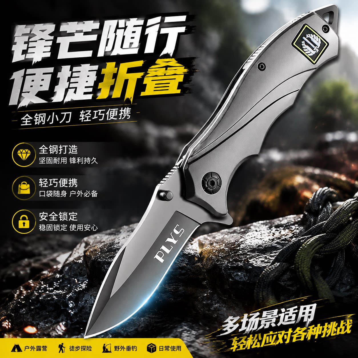 德国战术折叠刀户外露营专用小刀