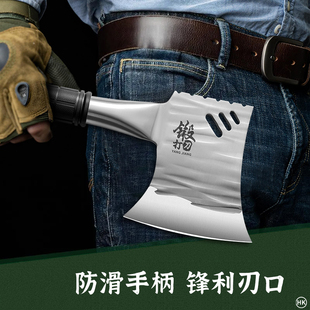 防滑斧头砍骨刀高锰钢高硬度战斧户外手斧砍柴开山斧砍骨头专用刀