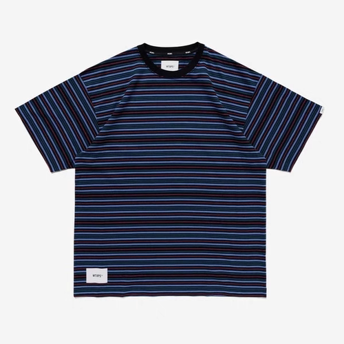 日系潮流WTAPS BDY 01条纹背后字母刺绣宽松休闲短袖T恤男款25SS