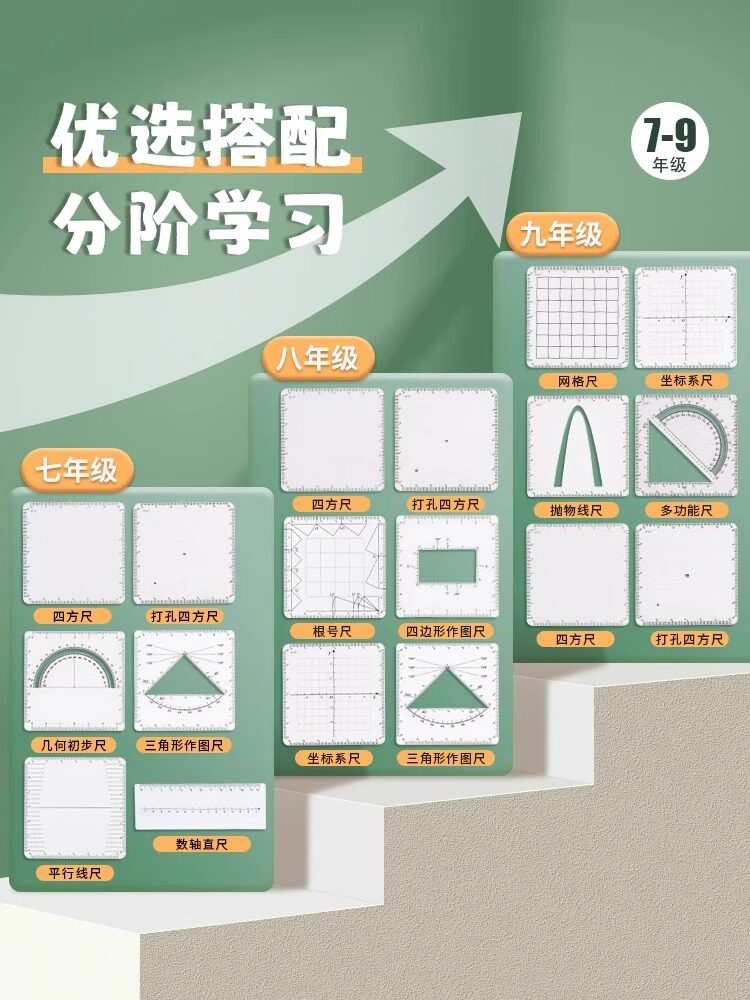 威震四方格尺多功能数学推理演算解题分析可擦写动点几何函数初高