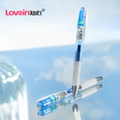 知心lovein耐摔按动中性笔K 6支装 08中学生考试专用笔大容量不断墨书写顺滑医护专用墨蓝色水笔1支装 3支装