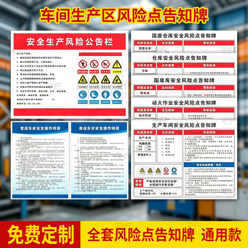 车间安全风险点提示牌