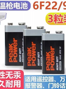 测试仪9V电池6F22叠层1604E遥控器万用表话筒玩具体温枪电池3粒