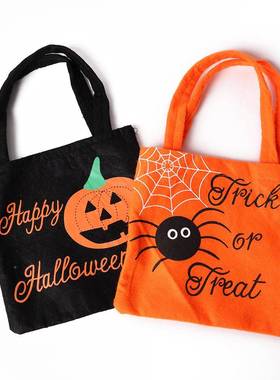 Hallow无品牌/een Pumpkin bucket 16cm hand-held candy bucket