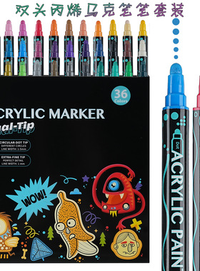 Color Permanent Acrylic Paint Marker Pens for Fabric C