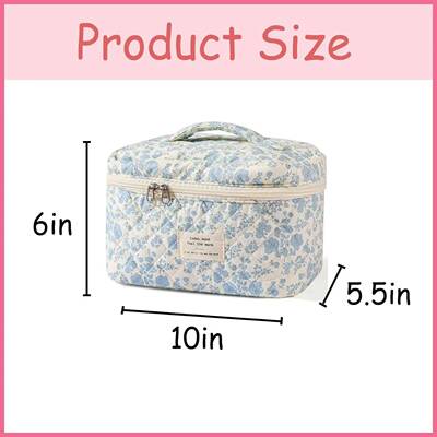 Large Travel Quilted Makeup Bag for Women Flora无品牌/l Cott