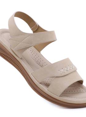 Casual lightweight retro sloping heel comfortable sandals