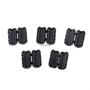 5 Pcs 5mm Clip-On Ferrite Ring Core Noise Suppressor For EMI