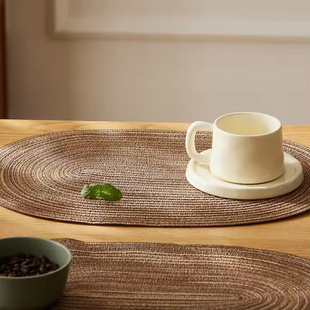 Oval Rop Cotton Braided Table Place Mats Braided Coaster