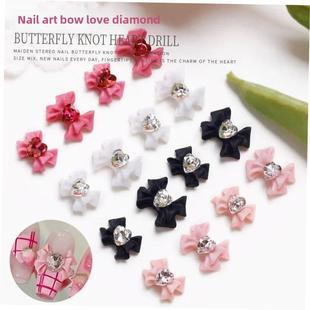 10/20/30Pcs Pink Ribbon Resin Bow Nail Charms Mixed StyleMJQ