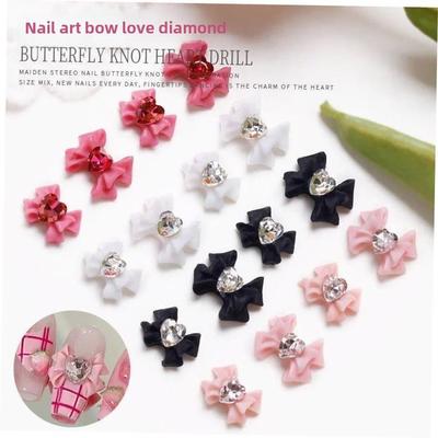 10/20/30Pcs Pink Ribbon Resin Bow Nail Charms Mixed StyleMJQ