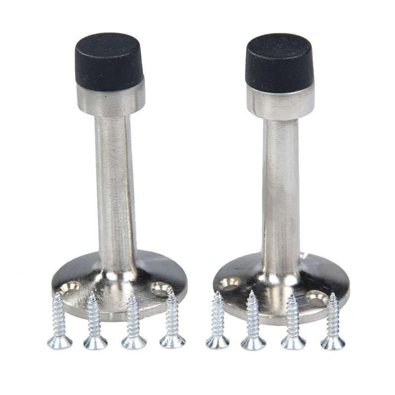 1Pcs Cylinder Stainless Steel Door Stop Stopper 75mm Buffer