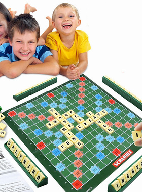 Scrabble Board Puzzles Game Jigsaw-Words Spelling-Table Kids