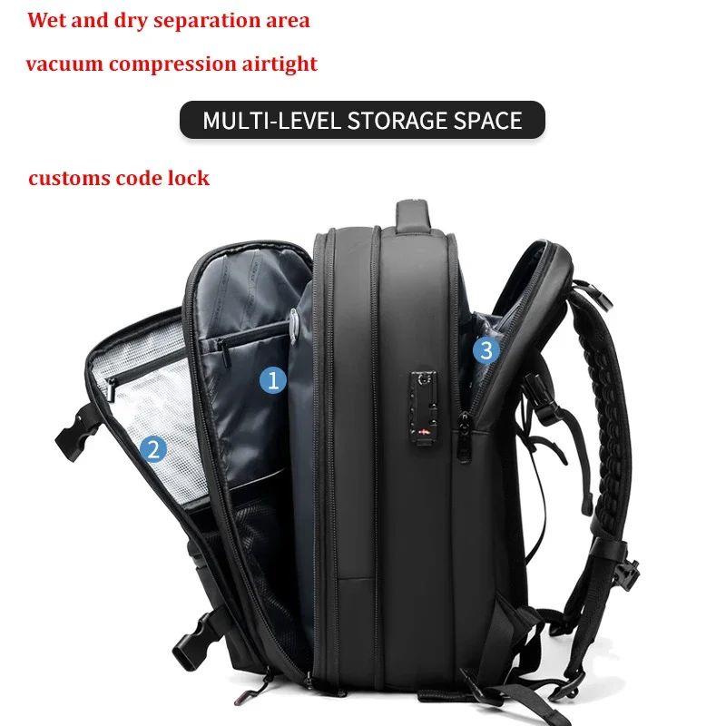 Travel Men 19 inch Laptop Backpack vacuum compression Backpa