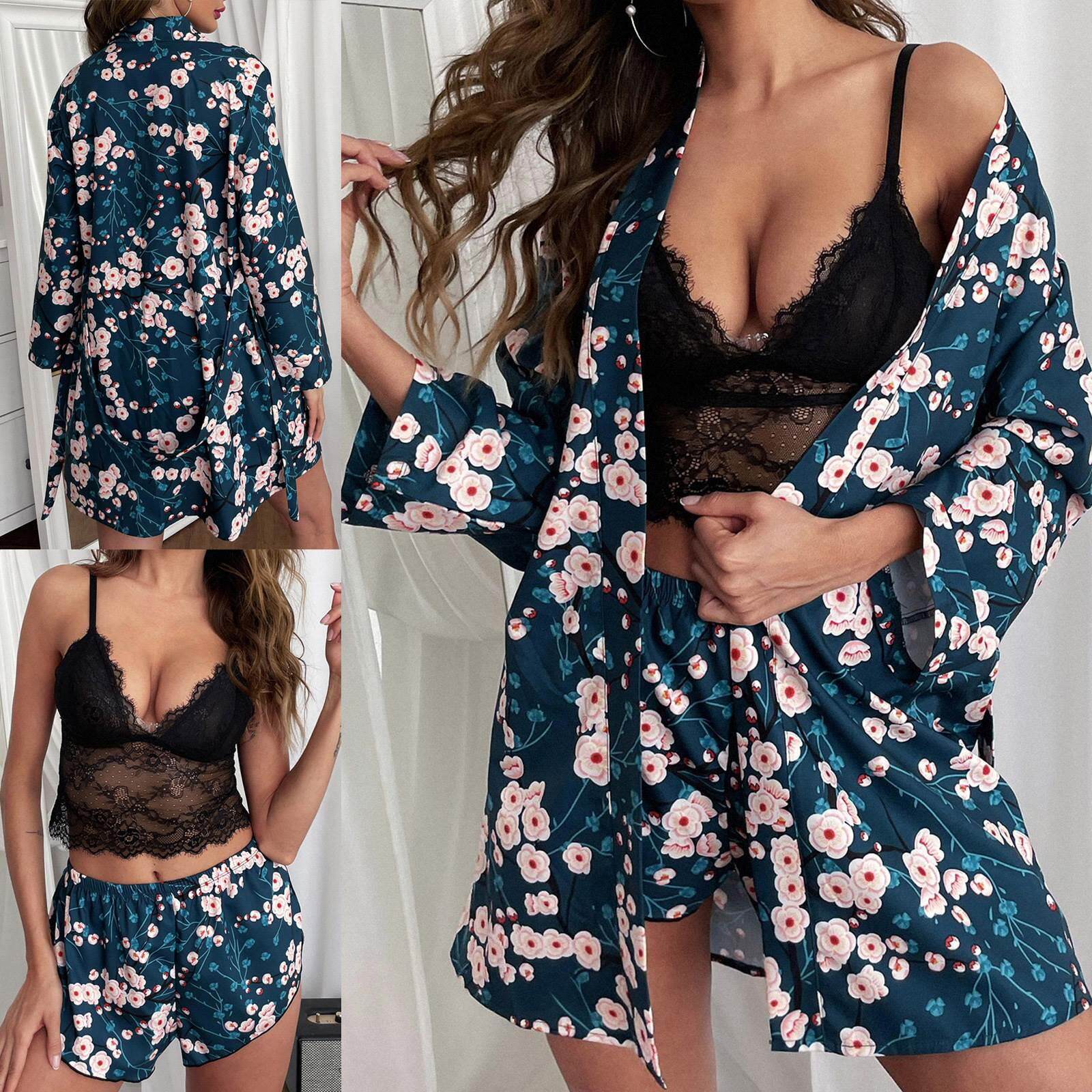 be Suit Summer Sexy V-Neck Pyjamas Sleepwear Home Nightdress
