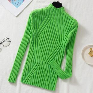Knitted Sweater Women Pullover 2023 Half Turtleneck Jumper S