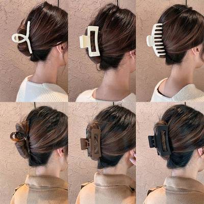 发夹Hot Sale Solid Color Claw Clip Large Barrette Crab Hair