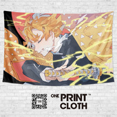 我妻善逸善子鬼灭之刃鬼杀队周边写真插画装 饰背景布墙布挂毯挂布