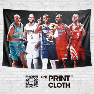 CP3克里斯保罗篮球文化宣传装饰球星写真视频直播周边背景布挂布