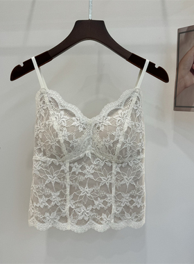 MYL6099网红爆款美背性感雷丝吊带背心一体杯棉质舒适防走光百搭