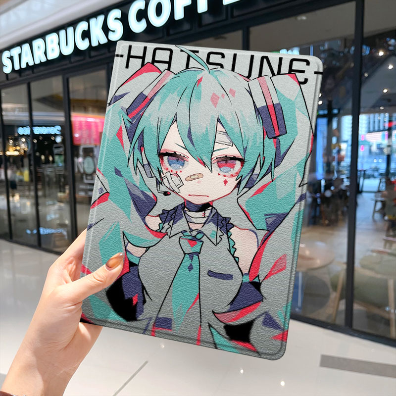 初音未来2021款ipad9保护套pro2020苹果mini6外套ioad迷你4壳air5适用2平板3带笔槽第10代三折2022二次元动漫 3C数码配件 平板电脑保护套/壳 原图主图