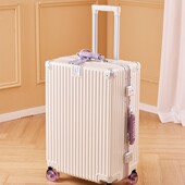 上前开口拉杆行李箱2026年新款 多功能大容量侧开 男学生铝框女密码