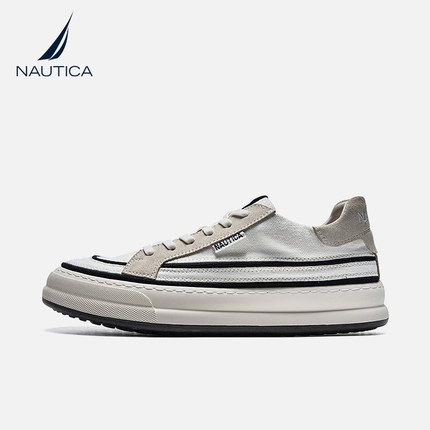 【宋亚轩同款】NAUTICA/诺帝卡男鞋子白色厚底运动休闲帆布鞋板鞋
