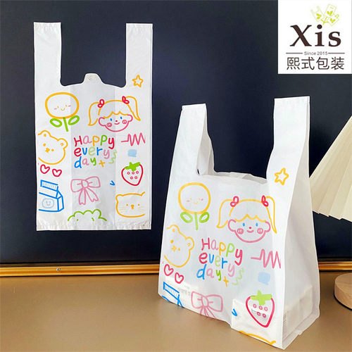 创意涂鸦塑料背心袋外卖打包袋子