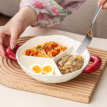 分格餐盘儿童早餐盘大人餐具陶瓷分隔盘套装减肥减脂月子餐仪式感