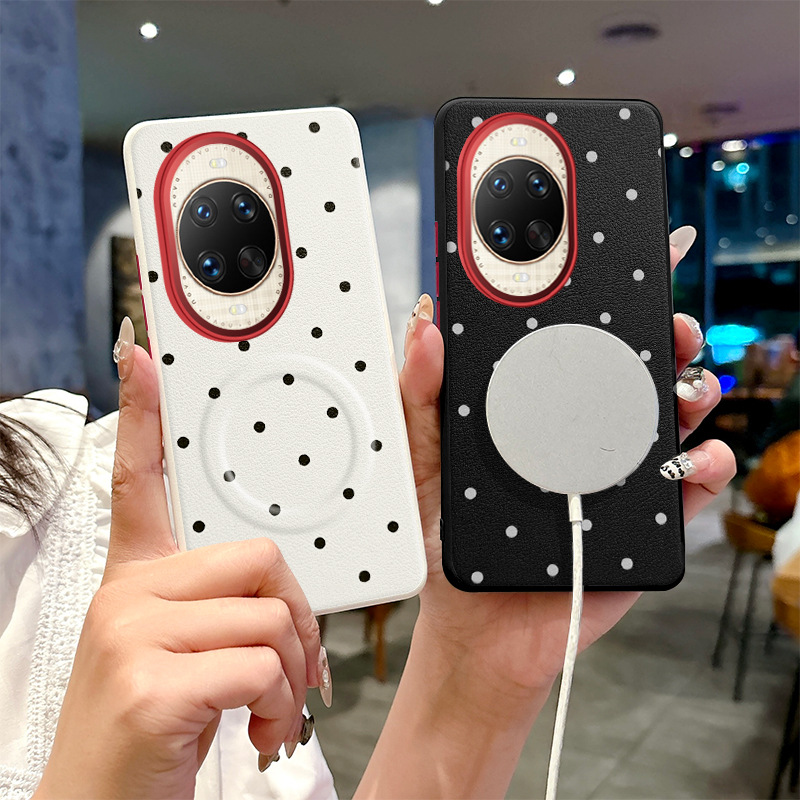 适用华为nova14手机壳note14pro保护套波点素皮n0va14ultra镜头大孔MRT一AL10全包防摔TLR一AL00磁吸后壳MIA