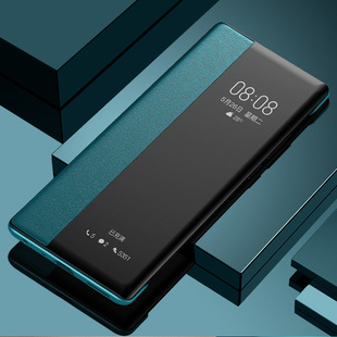 适用oppofindx8手机壳透明视窗皮套findx8pro侧翻盖式oppox7ultra双面全包opoofandx带盖opx7u素皮poopfindx