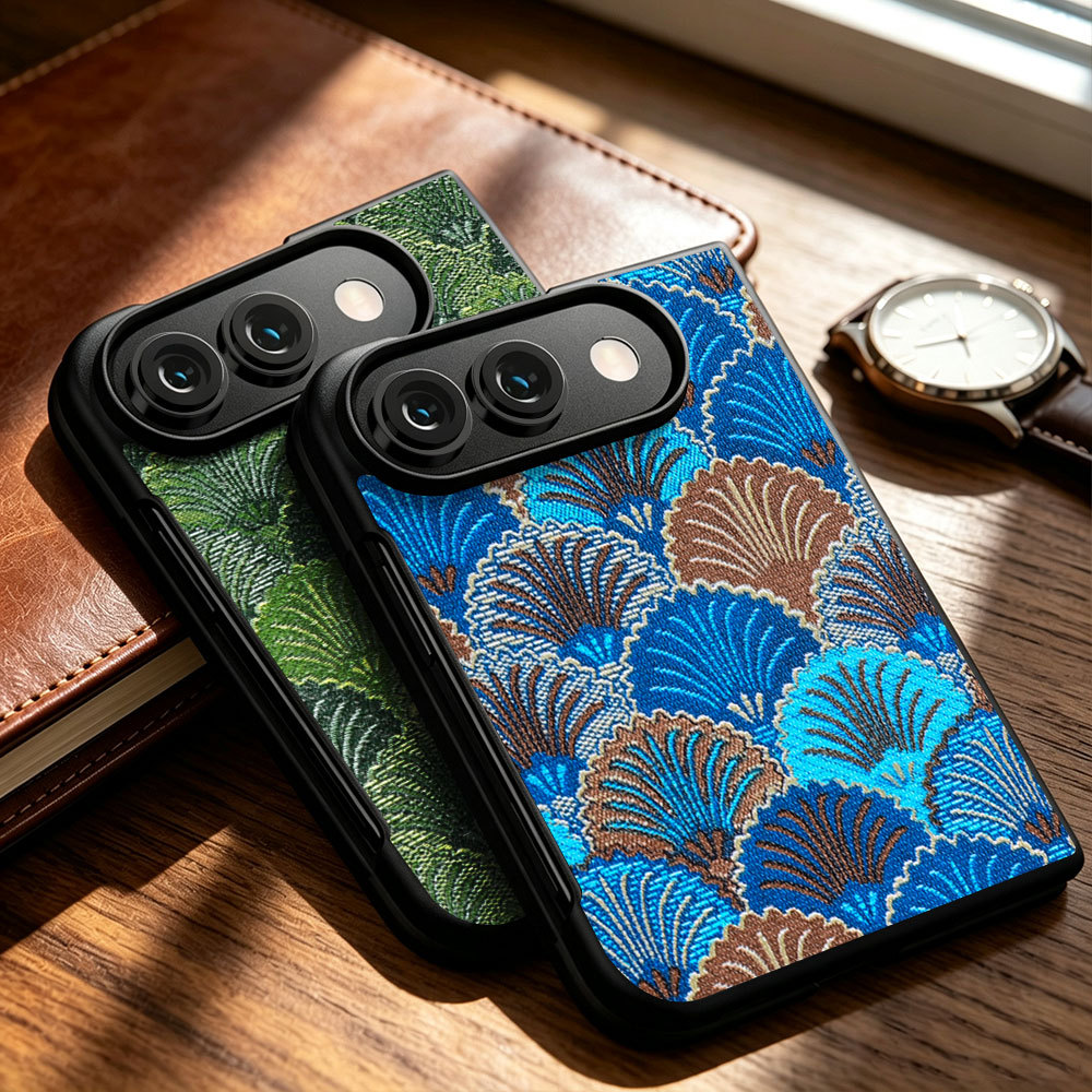 适用苹果duo手机壳iPhoneduo阔折叠屏iponeduo新款扇叶贝壳皮纹iphone超薄腰花果dou防摔du0软胶18fold外壳女
