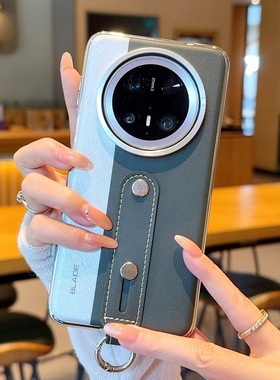 华为mate70手机壳mata60pro+拼接素皮mete80por腕带支架meta70p十mato加mater80promax后壳mat80pmax适用mite