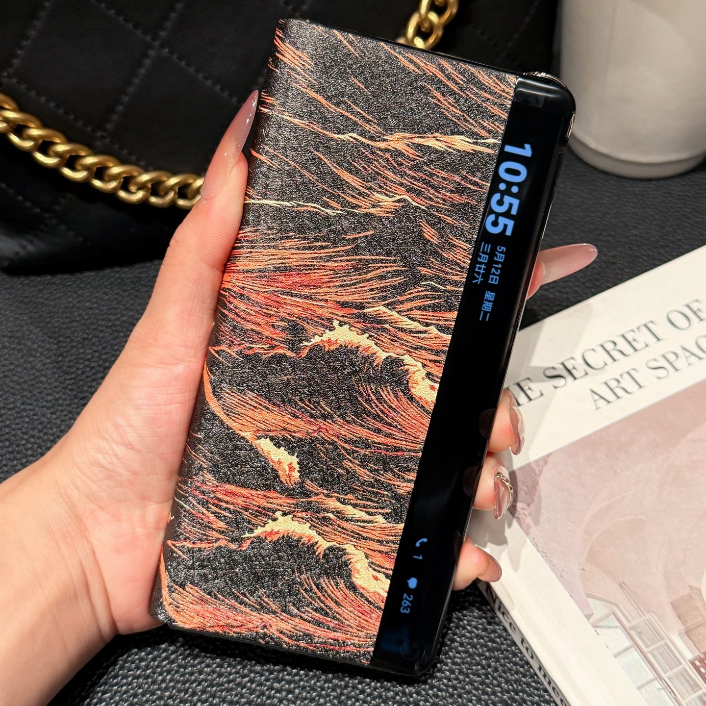 适用华为matex7手机壳maetx6典藏版折叠屏mx5双面带盖防摔matx3双中轴全包铰链meitex侧翻盖式智能皮套meterx
