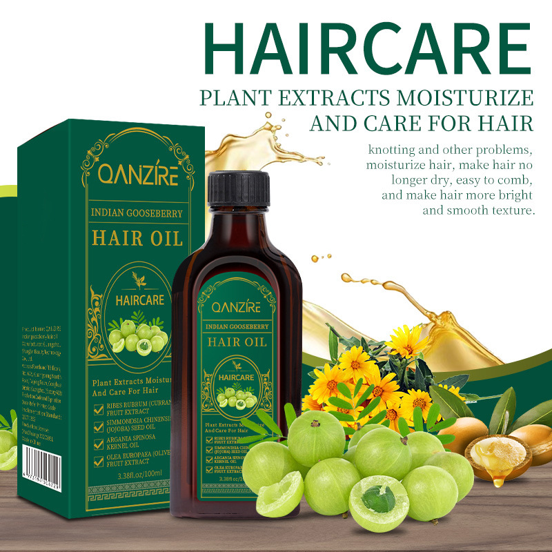 全英文印度醋栗发油头发毛躁干枯开叉护发精油care for hair