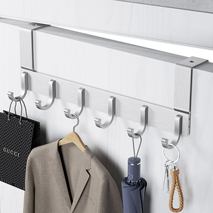 免打孔门后挂钩挂衣架卧室入户高门上超薄加高一排衣帽衣服挂衣钩