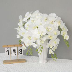 饰紫色婚礼粉色绢花婚庆仿生D1 兰花蝴蝶兰仿真花假花插花白色装