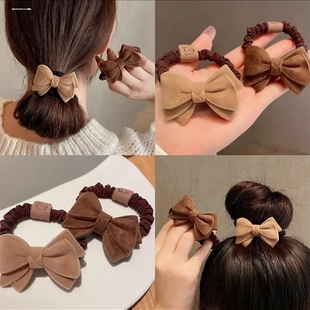丝绒蝴蝶结发圈少女气质韩系显白优雅森系高级百搭温柔in