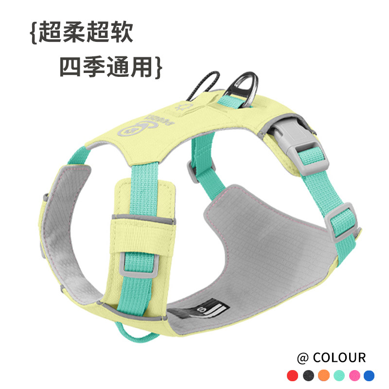 狗狗牵引绳透气中大型犬柯基威玛背心式宠物胸背带外出轻便遛狗绳图片