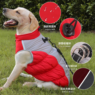 狗狗衣服冬季保暖羽绒棉衣金毛拉布拉多中型大型犬宠物秋冬装马甲