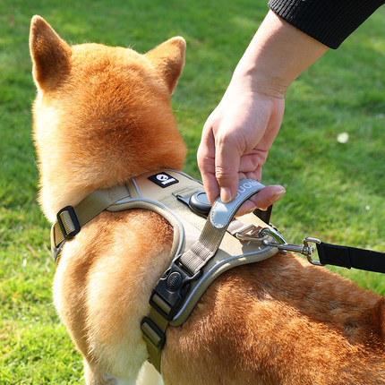 狗狗牵引绳可调节背心式宠物胸背带柴犬中型大型犬防爆冲遛狗绳子