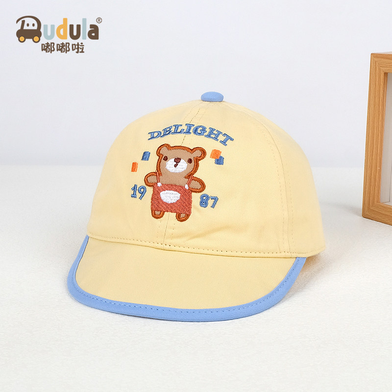 嘟嘟啦男女宝宝帽子春秋薄款遮阳帽婴幼儿童鸭舌帽卡通软帽檐帽子