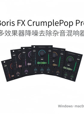Boris FX CrumplePop Pro 蓝宝石捆绑插件降噪去除杂音混响Pc/Mac