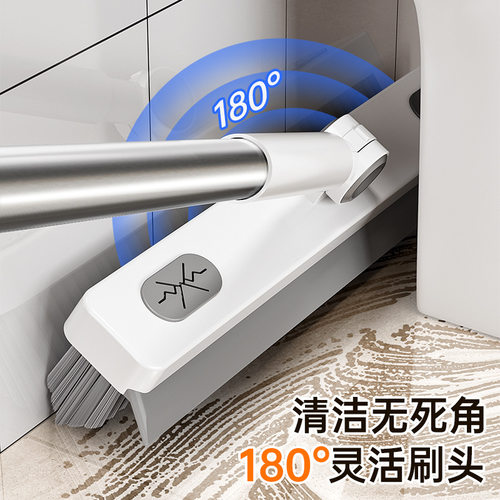 地板刷子家用卫生间长柄夹布洗地刷清洁刮地缝隙厕所瓷砖地缝刷